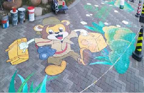 望江夏季画地面彩绘会遇到的问题