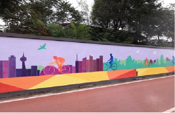 望江墙体彩绘-围墙