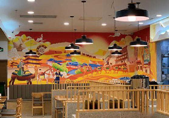 望江商业空间彩绘介绍。