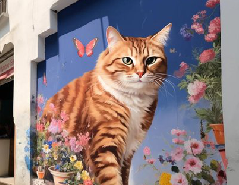 望江自己绘制有个性的手绘墙